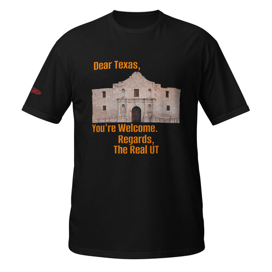 A Funny College Gameday shirt about The Real UT, University of Texas Football, University of Tennessee Football and the Alamo by Forever Game Day, a college football t-shirt store