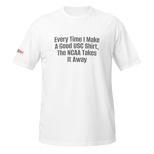 A Funny College Gameday shirt about University of Southern California (USC) Football and NCAA Sanctions by Forever Game Day, a college football t-shirt store